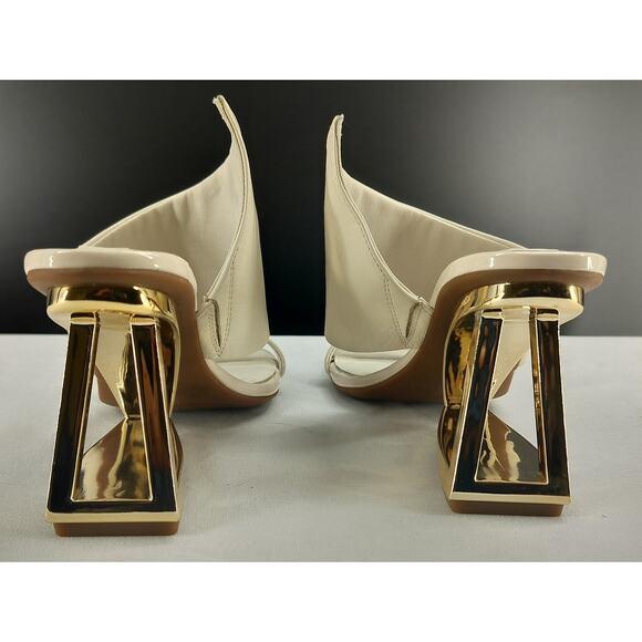 Gianni Bini, Sandal the Paityn Leather Architectural Detail Wedge Pearl - Picture 6 of 16